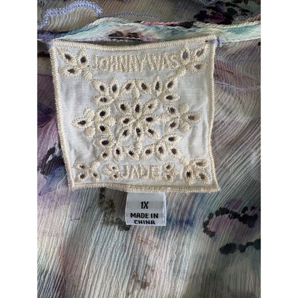 Johnny Was 1X Glinda 100% Silk Long Maxi Dress Floral Ruffle Tiered Msrp $480 - Picture 7 of 14